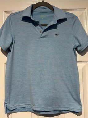 Vineyard Vines Boys Light Blue Striped Short-Sleeve Polo